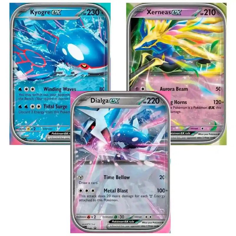 Pokemon Trading Card Game Azure Legends EX Tins 4 Booster Packs (Xerneas ex, Kyogre ex, Dialga ex)