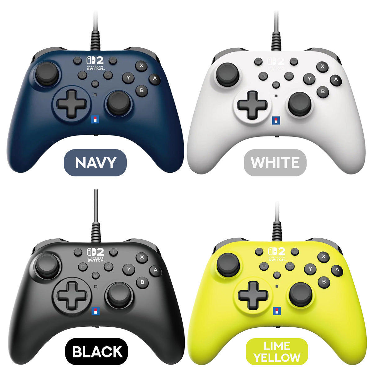 Horipad Turbo for Nintendo Switch 2 / PC (Lime Yellow, Navy, White, Black)