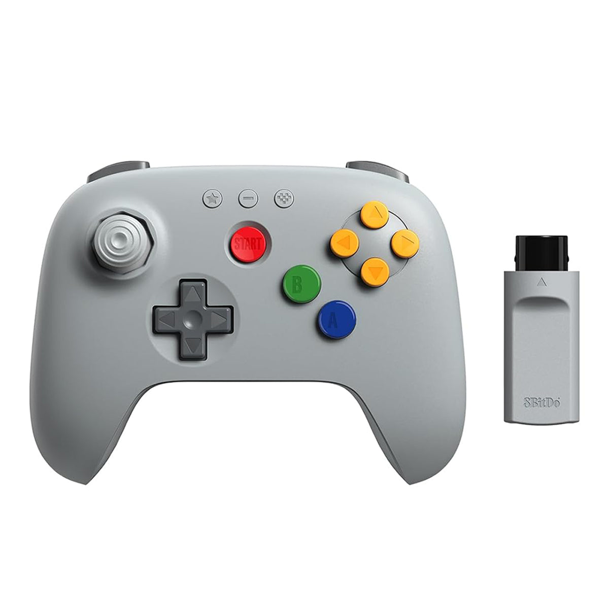 8BitDo 64 2.4G Wireless Controller for Original N64 Console / Analogue 3D / Windows (Grey) (81HK)