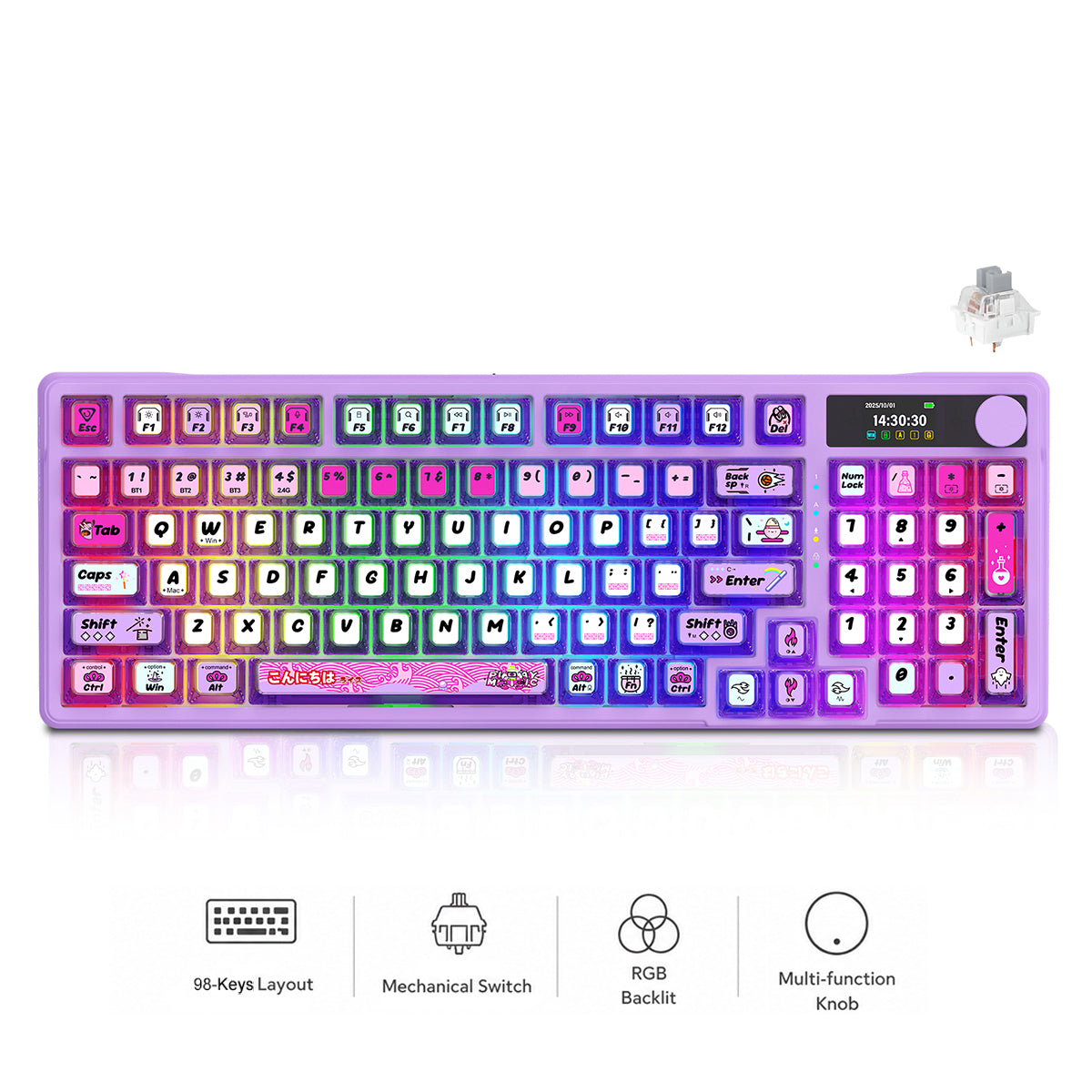 E-Yooso Z-99 Ultra RGB Tri-Mode Mechanical Keyboard Transparent Purple (Silverwood Switch)