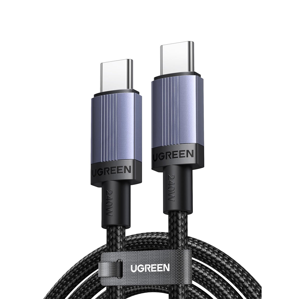 Ugreen USB-C to USB-C 5A/240W Max PD Fast Charging Braided Cable - (Space Gray)
