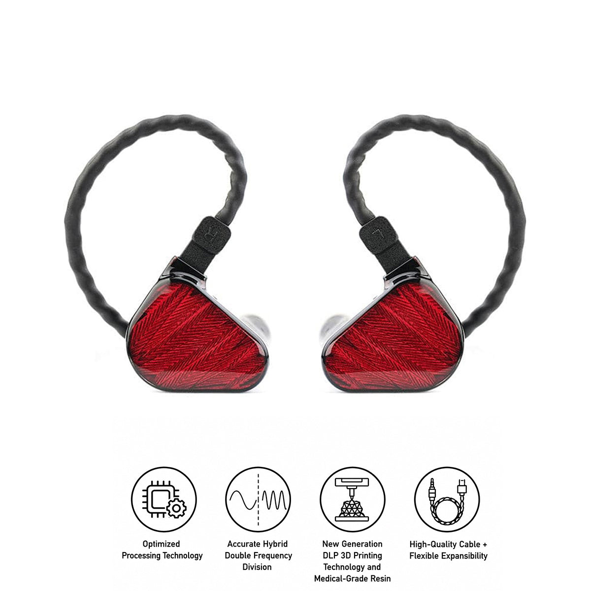Truthear x Crinacle Zero: RED Dual Dynamic Driver In-ear Monitor with Detachable Cable
