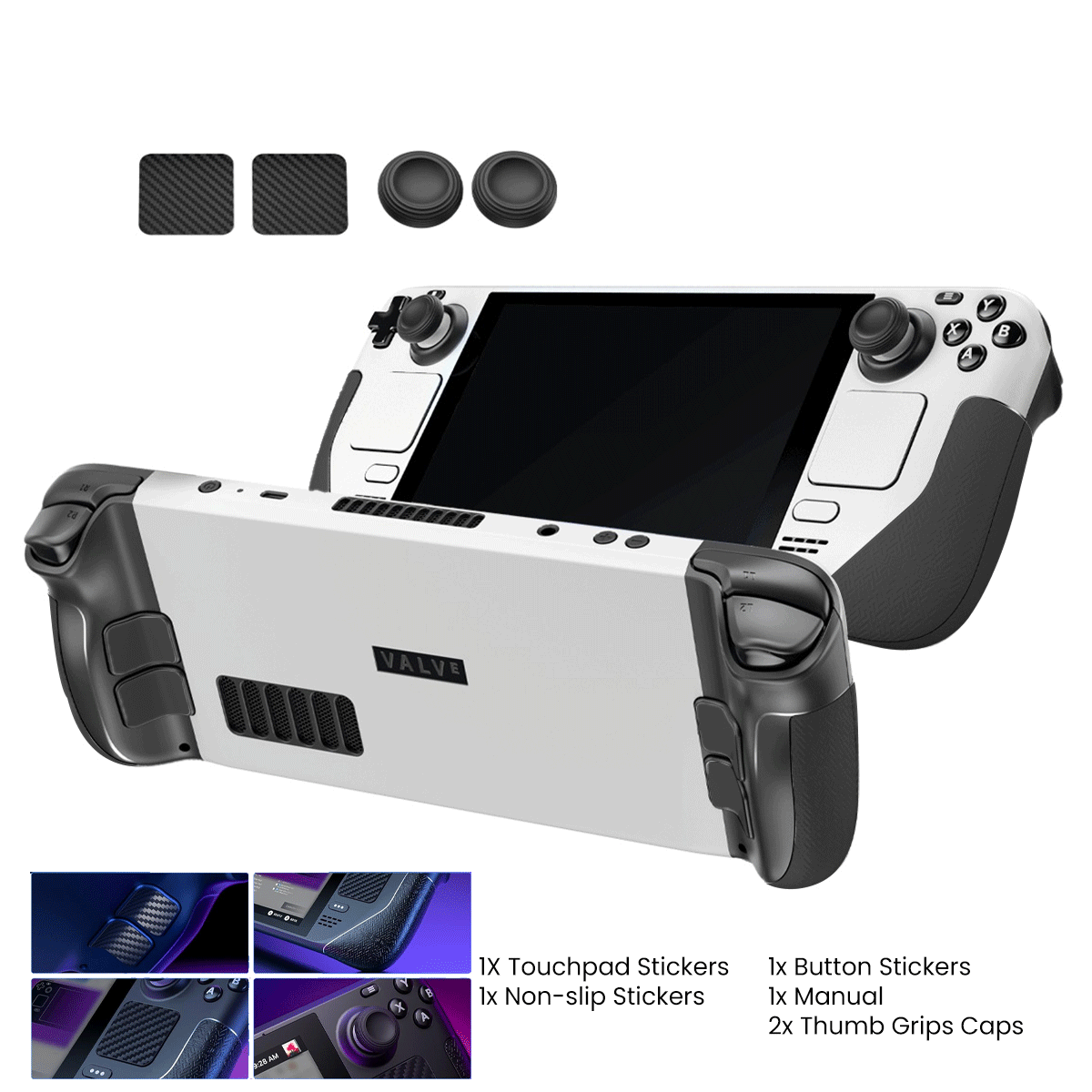 JSAUX Skin Sticker Set for Steam Deck/ Steam Deck OLED (Black) (GP0003)