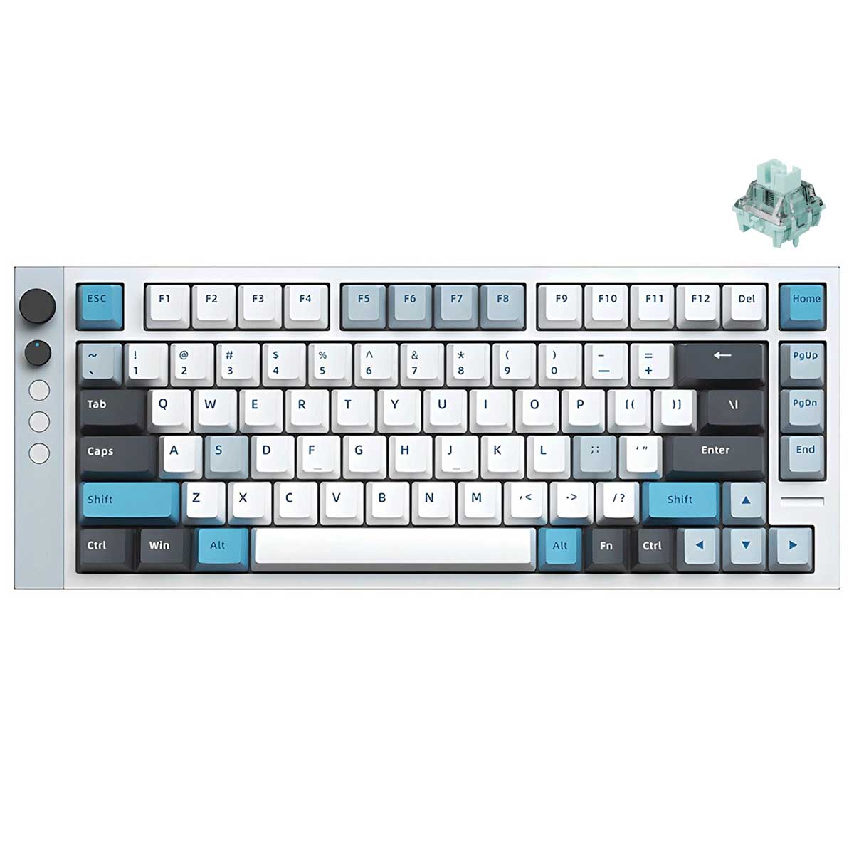 Lamzu Jet75 RGB 82 Keys Hall Effect Aluminum Case Wired Magnetic Gaming Keyboard White/Blue
