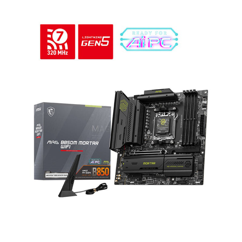 MSI MAG B850M Mortar WiFi DDR5 AM5 Motherboard