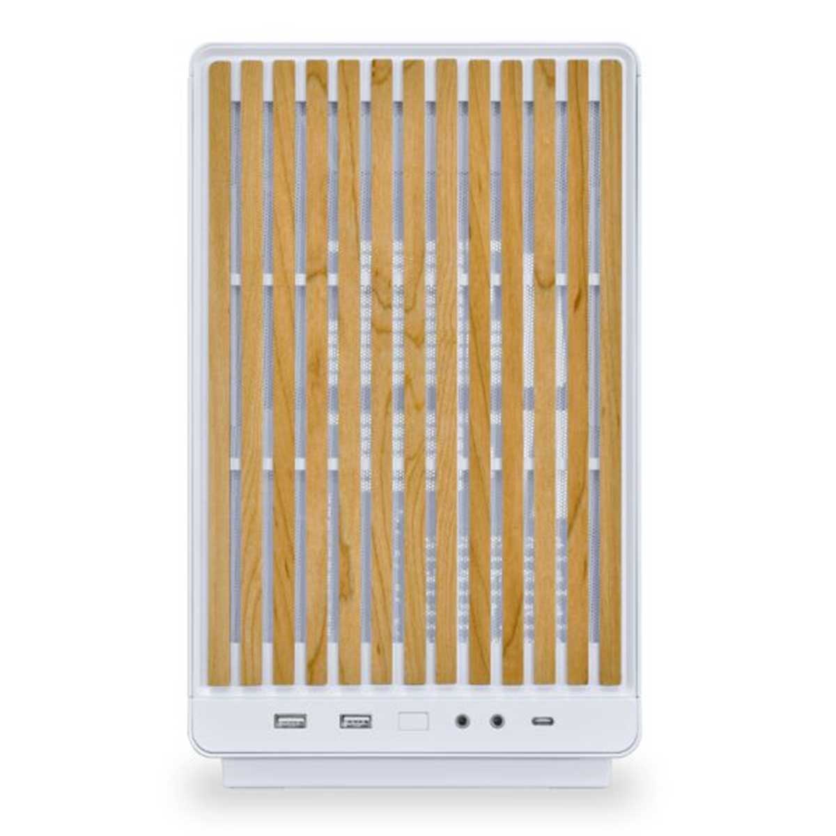 Lian Li A3-mATX-WD Micro Form Factor with Steel Mesh PC Case (White) (Wood Ed.)