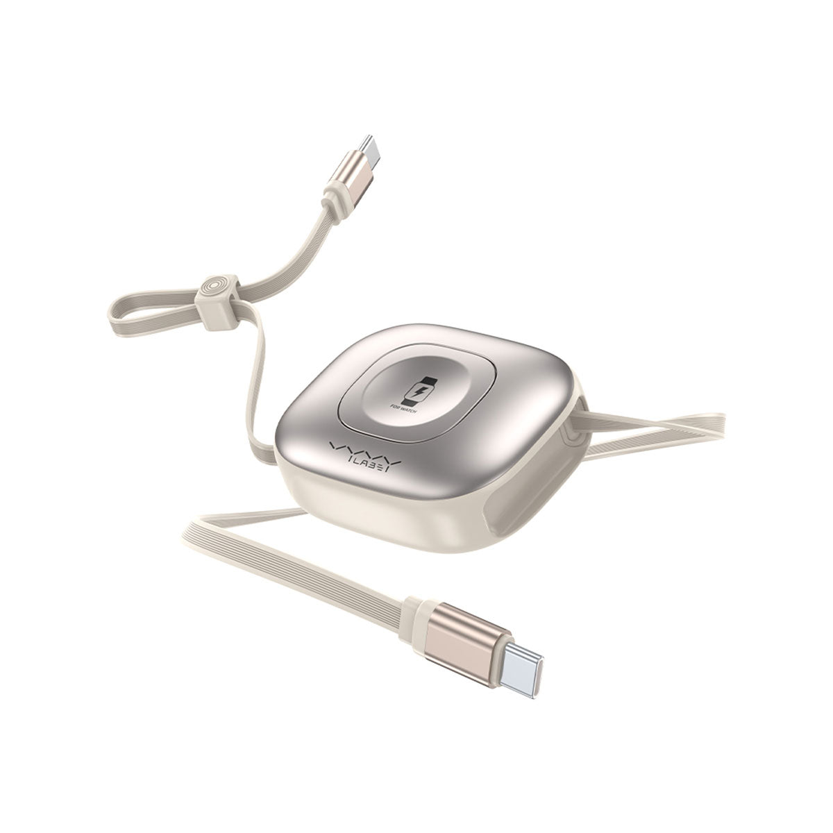 Vyvylabs Mi Square Retractable Cable and Wireless Watch Charger Type-C to Type-C 100W 