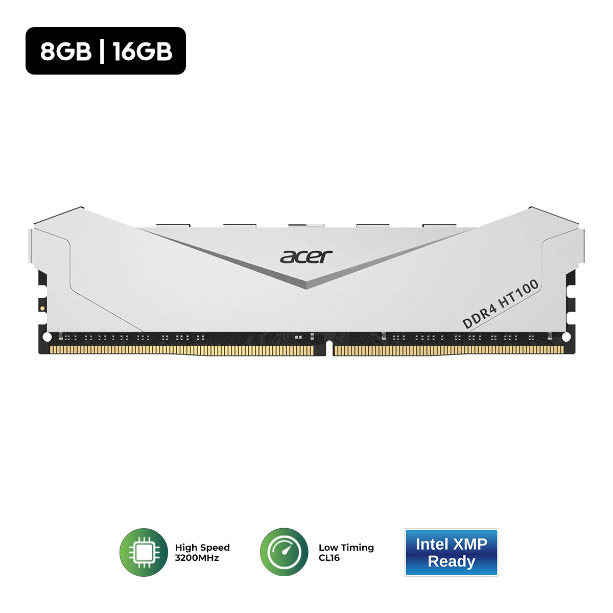 Acer HT100 3200MHz DDR4 UDIMM with Heatsink (8GB, 16GB)