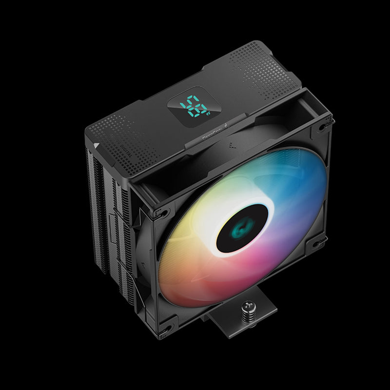 Deepcool AG400 Digital ARGB Single Tower CPU Cooler With A Temperature Display 