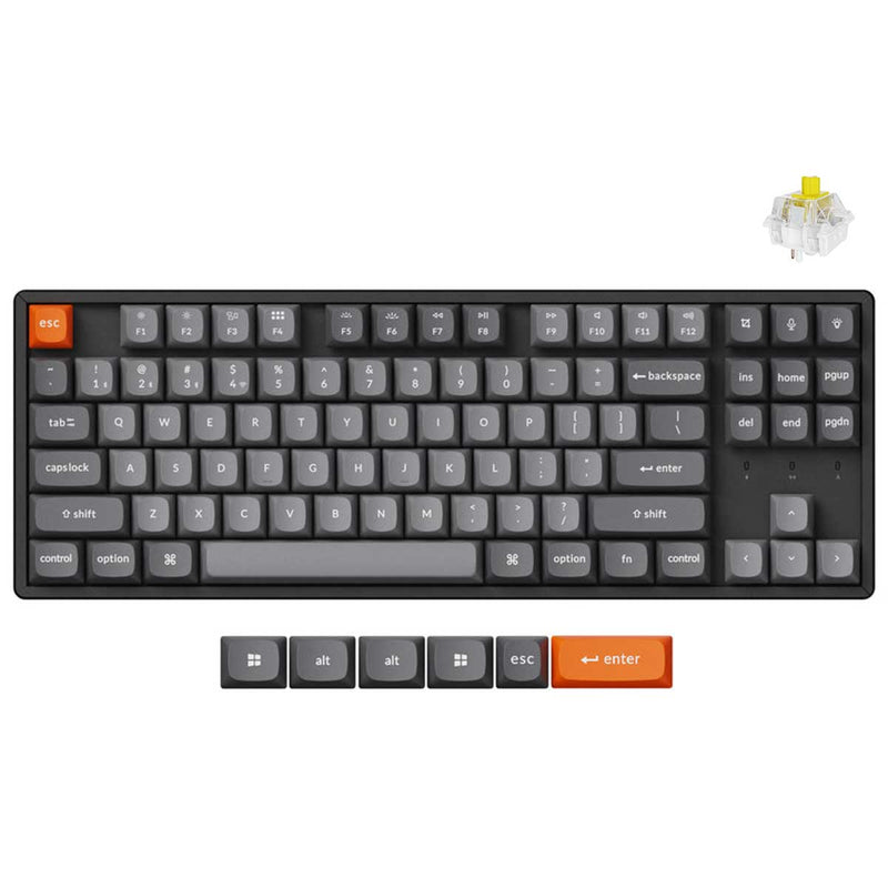 Keychron K8 Max QMK Fully Assembled Hot-Swappable RGB Backlight Aluminum Frame TKL Wireless Mechanical Keyboard