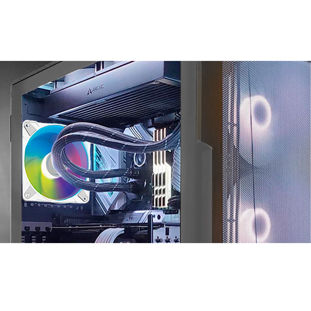 Arctic P12 PWM PST A-RGB Semi-Passive 120mm PWM Fan With Cable Splitter (White) (3-Pack)