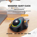 ProtoArc EM03 RGB Rechargeable Trackball Mouse (Black + Grey Ball) (CP012827)