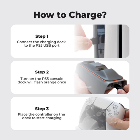 Dobe Dualsense Controller Charging Dock for PS5 (Gray) TP5-0521X
