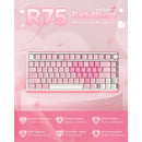 Royal Kludge R75 QMK Single-Mode RGB 81 Keys Hot-Swappable Mechanical Keyboard Pink Melody 