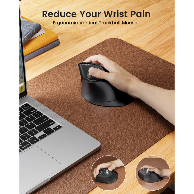 ProtoArc EM05 NL Ergonomic Vertical Wireless Trackball Mouse