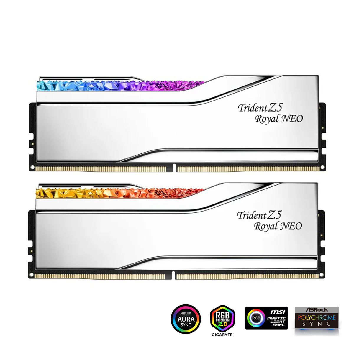 G.Skill Trident Z5 Royal Neo DDR5 96GB (2x48GB) 6000 MT/s CL28-36-36-96 1.35V AMD EXPO Desktop Memory (Silver) (F5-6000J2836F48GX2-TR5NS)