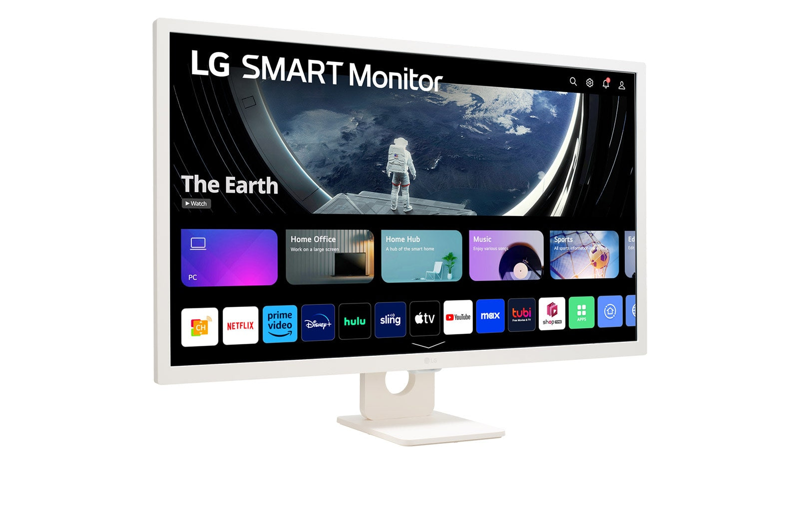 LG 32SR50F-W 32" FHD (1920x1080) IPS 60Hz 8ms (TYP) Tilt Smart Monitor with WebOS