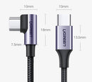 UGreen USB-C To Angled USB-C 2.0 Round Cable M/M Aluminum Shell Nickel Plating | DataBlitz