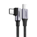 UGreen USB-C To Angled USB-C 2.0 Round Cable M/M Aluminum Shell Nickel Plating | DataBlitz