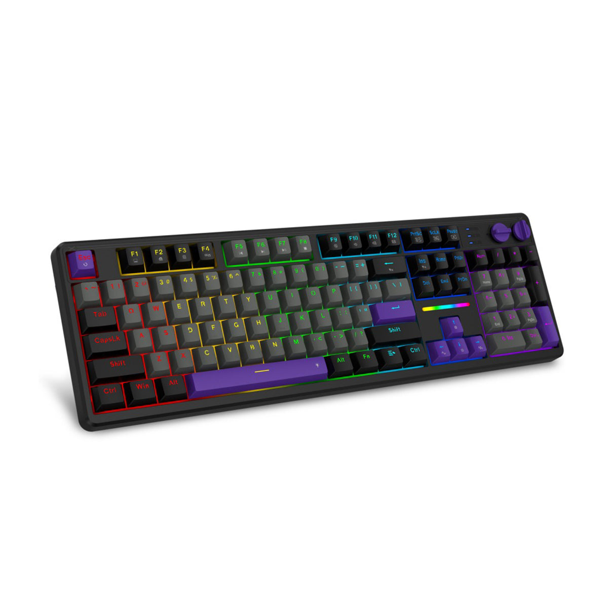 E-Yooso Z-104 Rainbow Light Wired Mechanical Keyboard Grey/Black/Purple (Silverwood Switch)