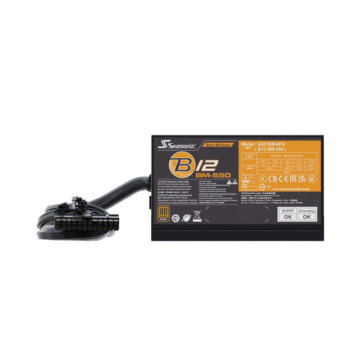 Seasonic B12 BM-550 550W 80+ Bronze Semi-Modular Power Supply