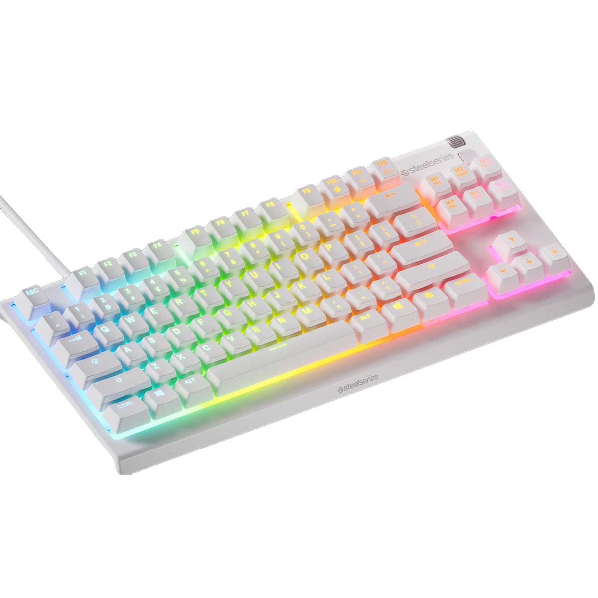 SteelSeries Apex 3 TKL RGB Water & Dust Resistant Whisper Quiet Switches Gaming Keyboard (White)