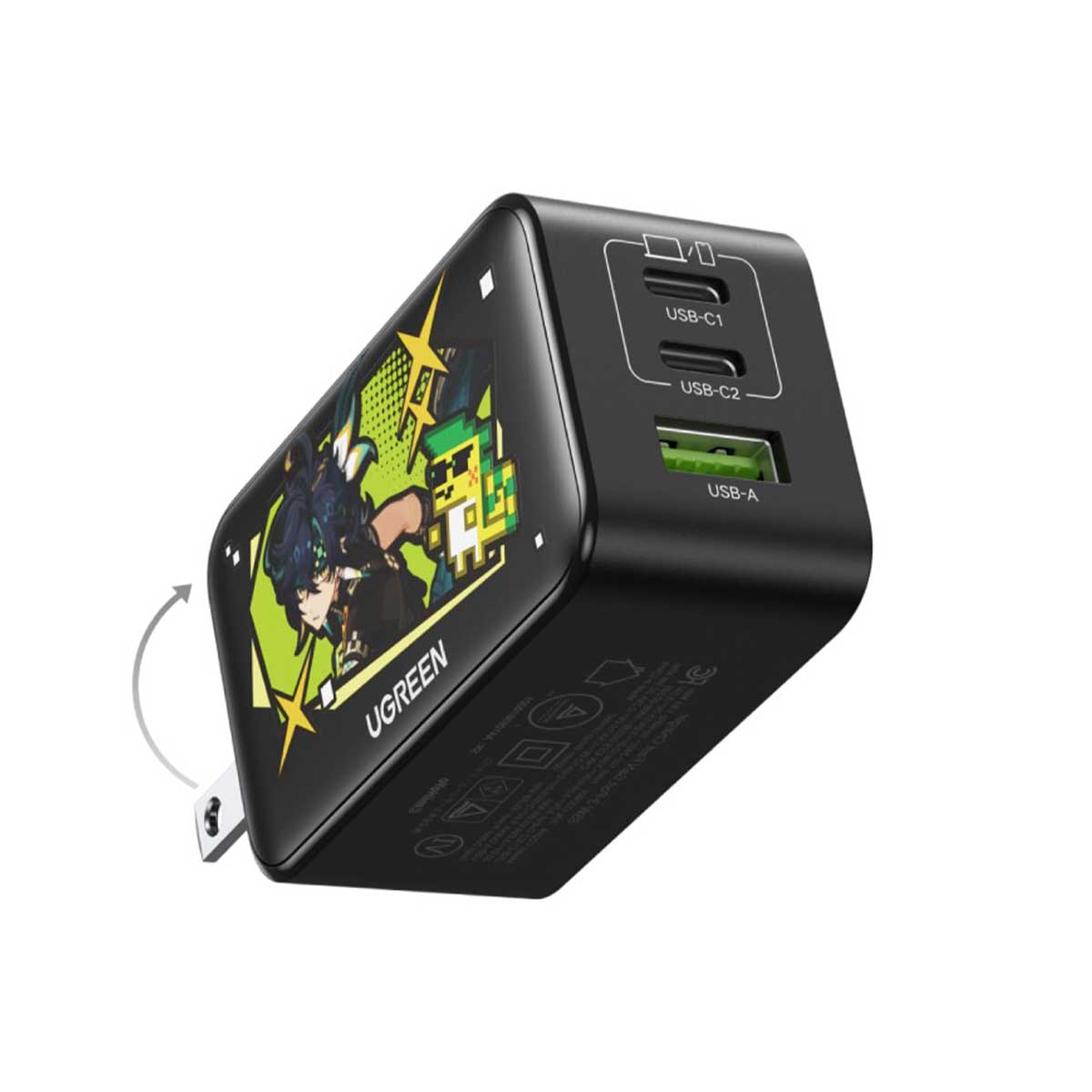 Ugreen Nexode 3-Port 2xUSB-C + 1xUSB-A 65W Gan Fast Charger Genshin Impact Ed. (CD244/10334GI)