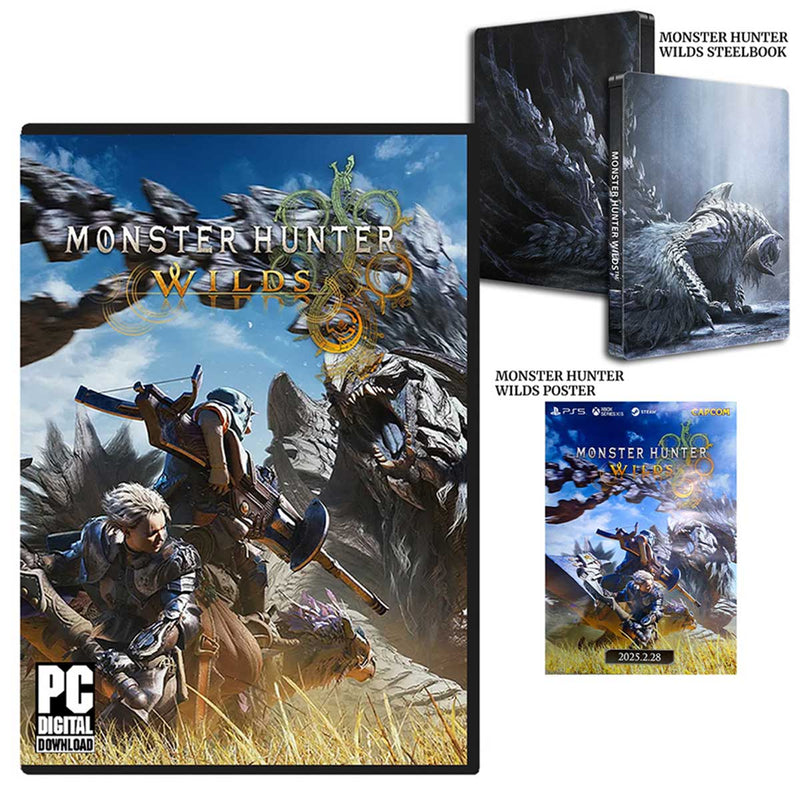 Monster Hunter Wilds PC (Code in a Box) with Steelcase