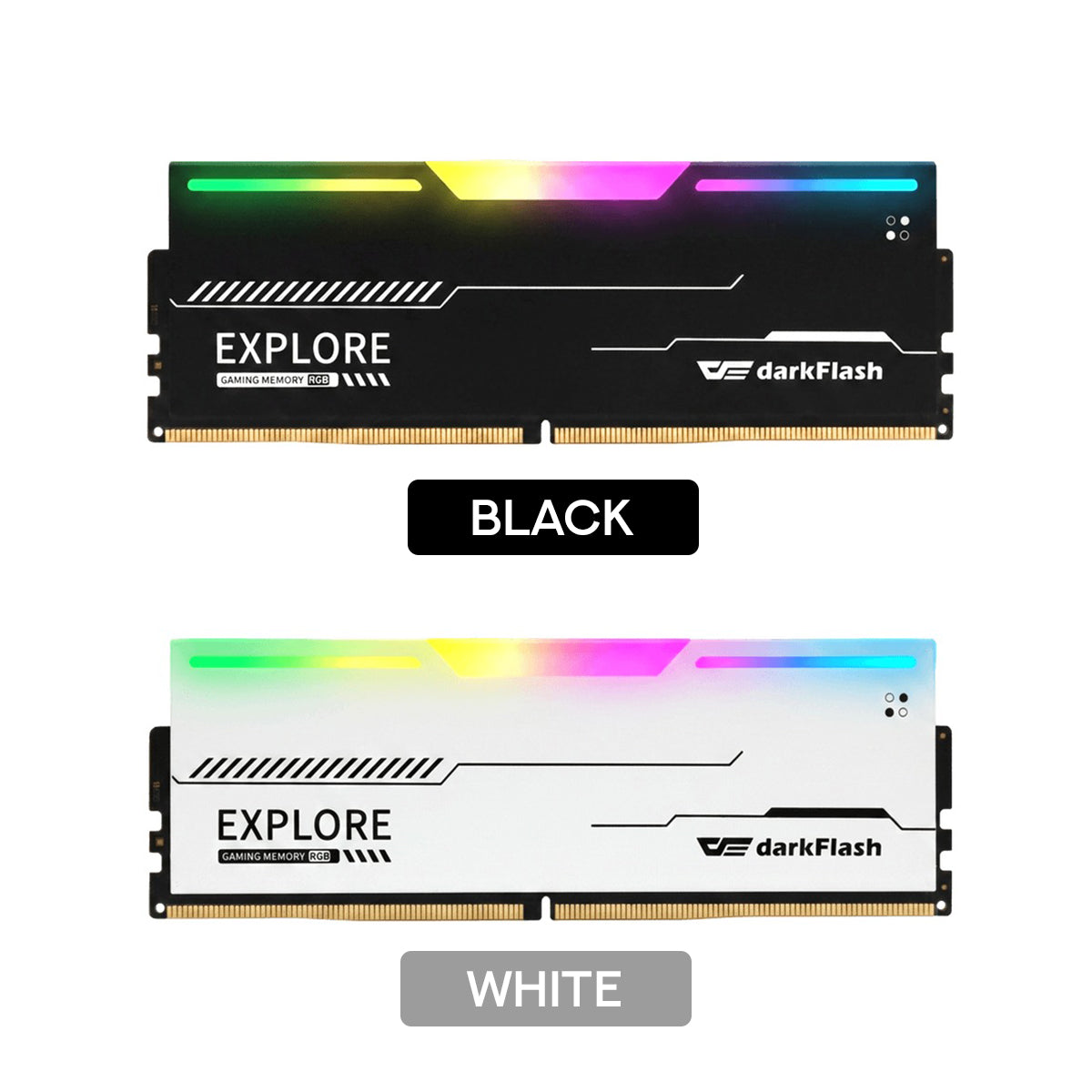 DarkFlash Explorer 16GB (1x16GB) 3200MHz 1.2v DDR4 UDIMM With RGB Gaming Memory