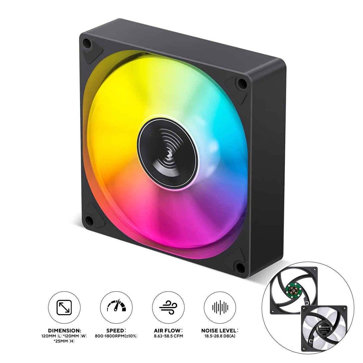 Jonsbo SL-925 ARGB 90MM Silent Series Fan (Black)