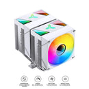 Jonsbo CR-1400 DV2 ARGB Silent Series 90MM Dual-Fan / Dual-Tower CPU Cooler (White)