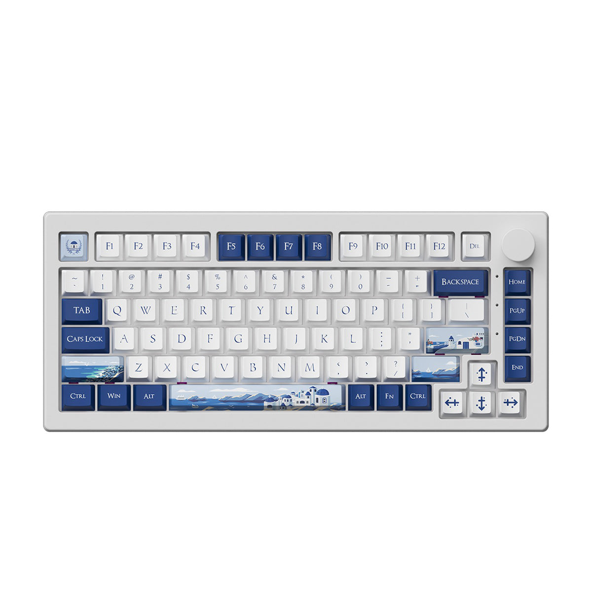 Akko 5075 V3 Multi-Mode RGB Hot-Swappable Mechanical Keyboard (Santorini) (Akko Frost Pink Switch)
