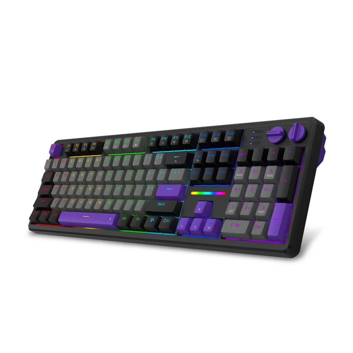 E-Yooso Z-104 Rainbow Light Wired Mechanical Keyboard Grey/Black/Purple (Silverwood Switch)