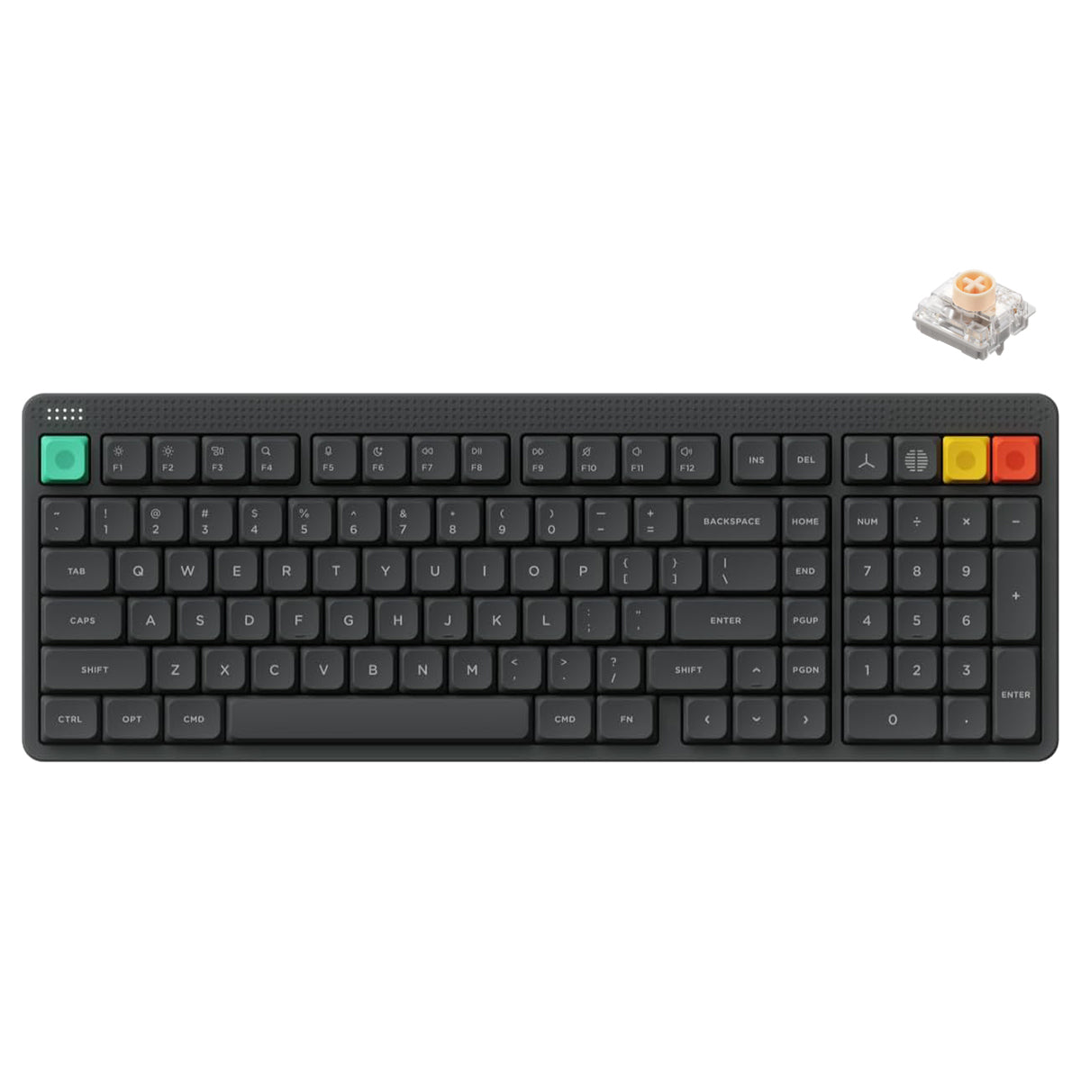 NuPhy Node100 Low-Profile Hot-Swappable Full-Size Wireless Mechanical Keyboard (Blush nano Switch)