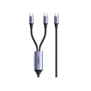 Ugreen USB-C 2-in-1 Universal 5A/140W PD Fast Charging Braided Cable - 2m (Space Gray) (L533/75733)