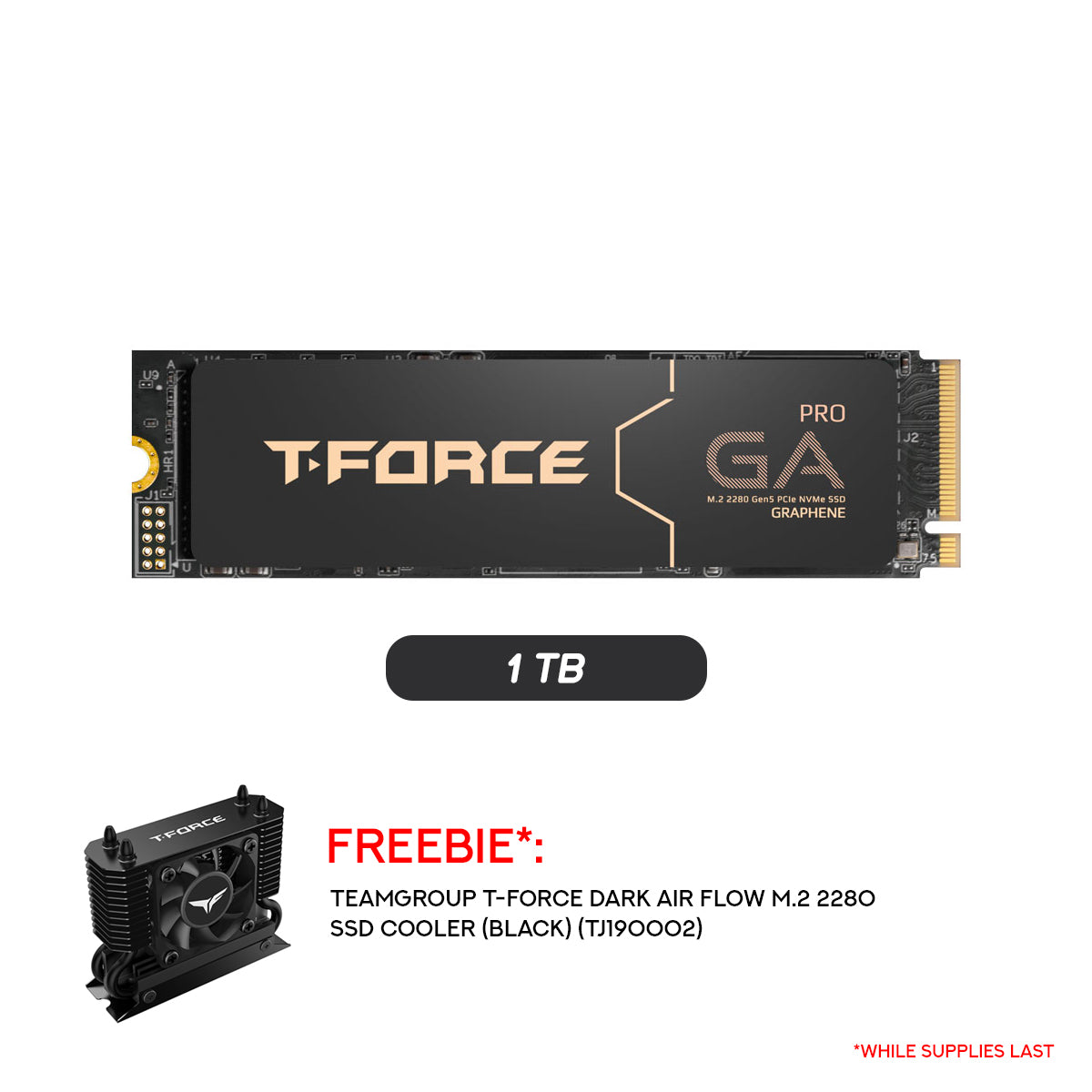 TeamGroup T-Force GA Pro M.2 2280 1TB PCIE Gen5 x4 NVMe 1000MB/s Read