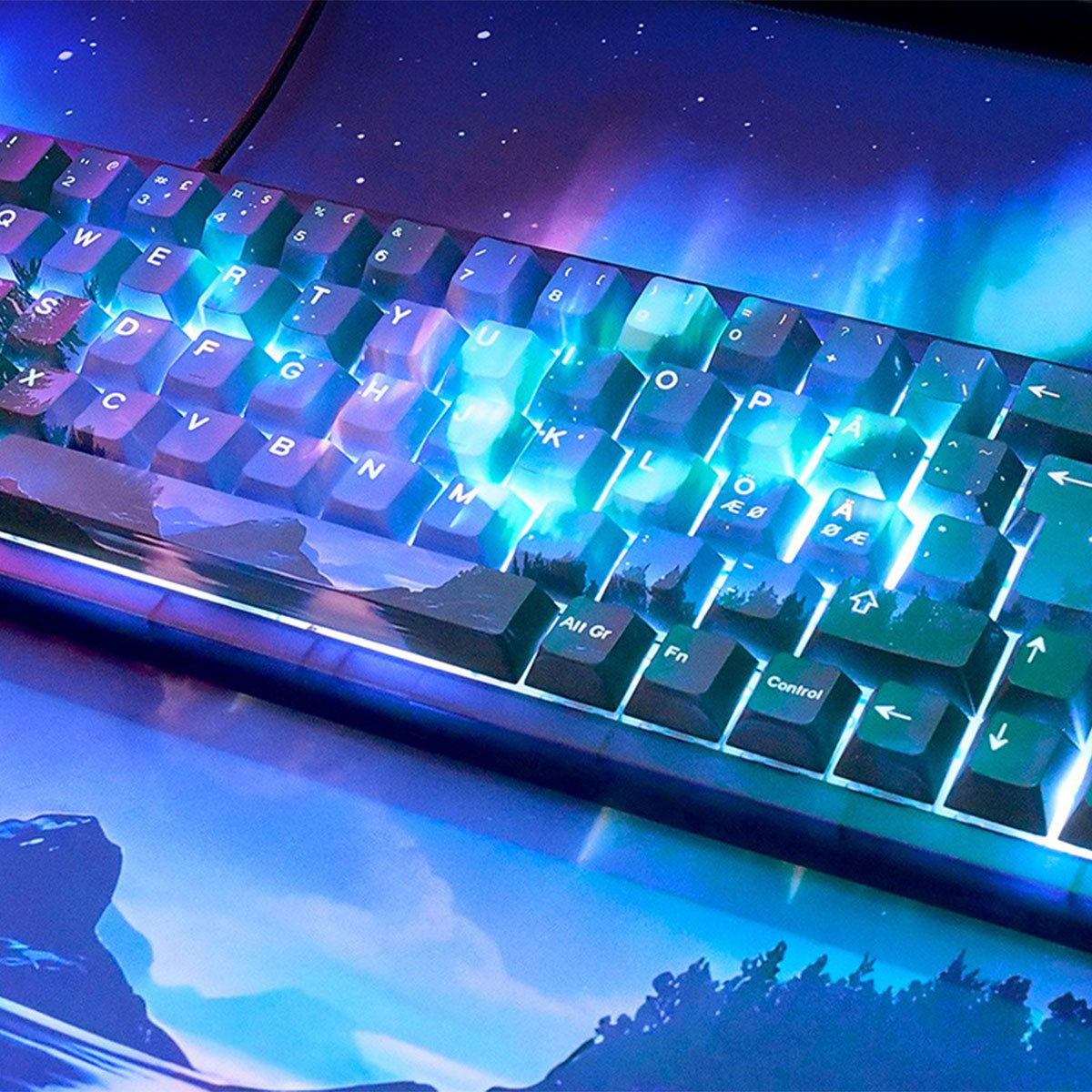 Cherry XTRFY K5V2 GP6 Northern Light Limited Edition Keyboard & Mouse Pad Bundle (Blue)