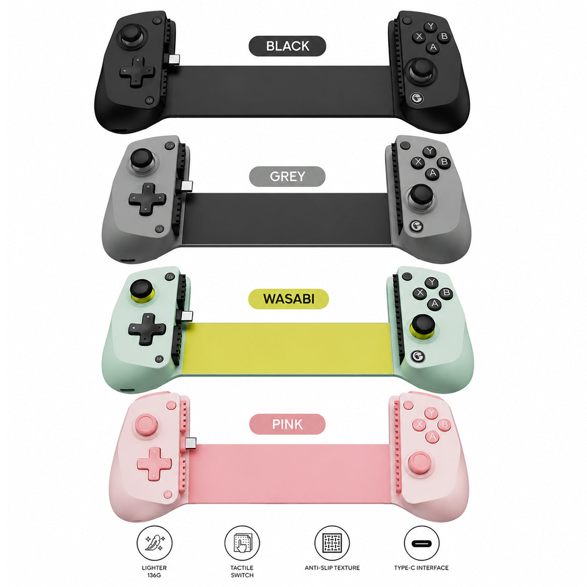 GameSir X5 Lite Type-C Wired Mobile Game Controller (Black, Grey, Wasabi, Pink)