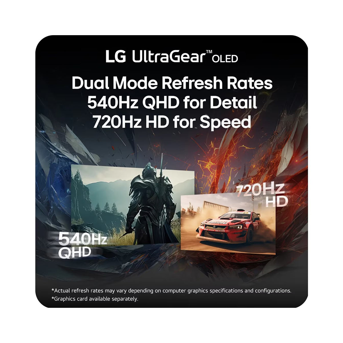 LG UltraGear OLED 27GX790B-B 27" QHD (2560x1440) Dual Mode QHD 540Hz or HD 720Hz 0.02ms GTG G-Sync