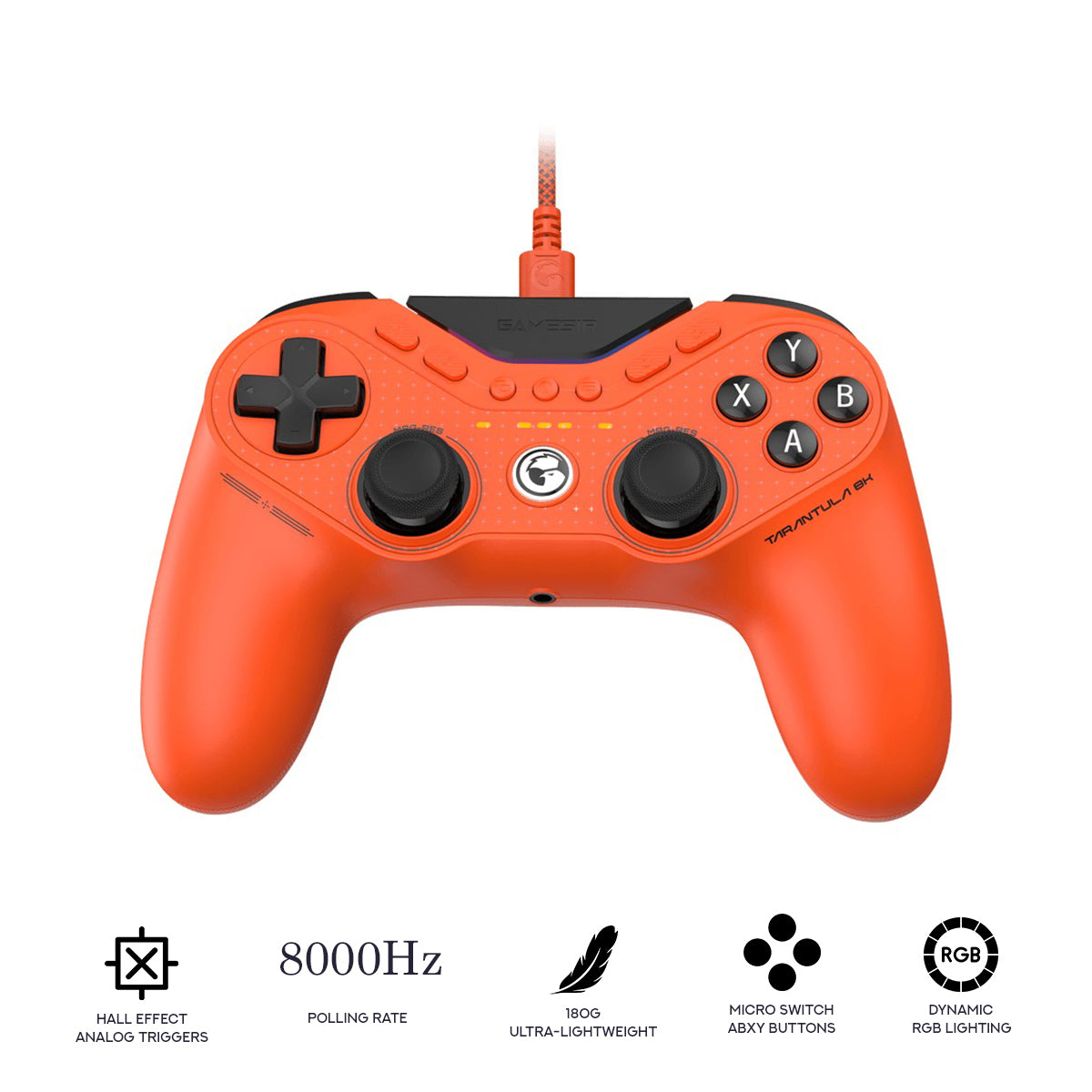 GameSir Tarantula 8K PC Wired eSports Controller for PC (Orange) (T3 CE)
