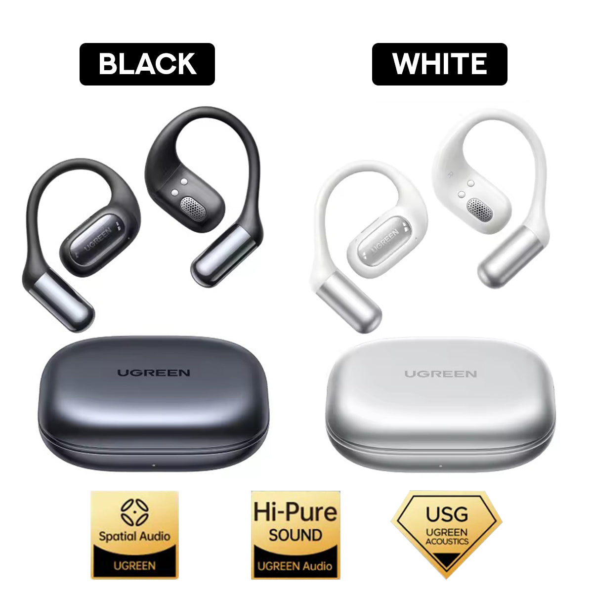 Ugreen FitBuds True Wireless Earbuds (Black, White)