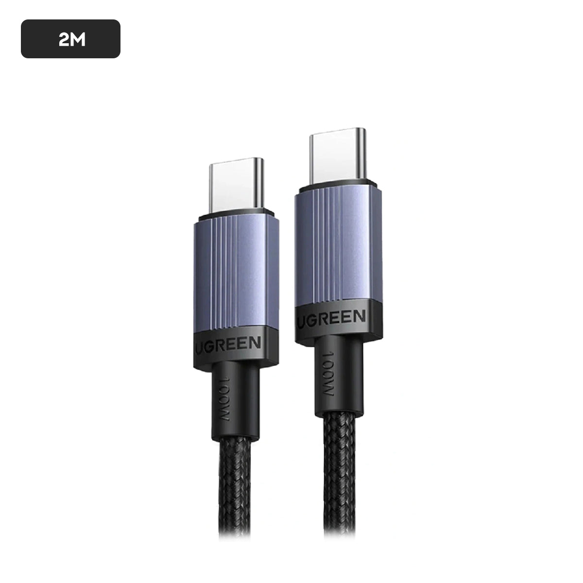 Ugreen USB-C to USB-C 5A/100W PD Fast Charging Braided Cable - (Space Gray)
