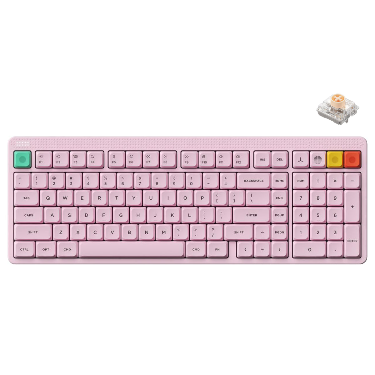 NuPhy Node100 Low-Profile Hot-Swappable Full-Size Wireless Mechanical Keyboard (Blush nano Switch)