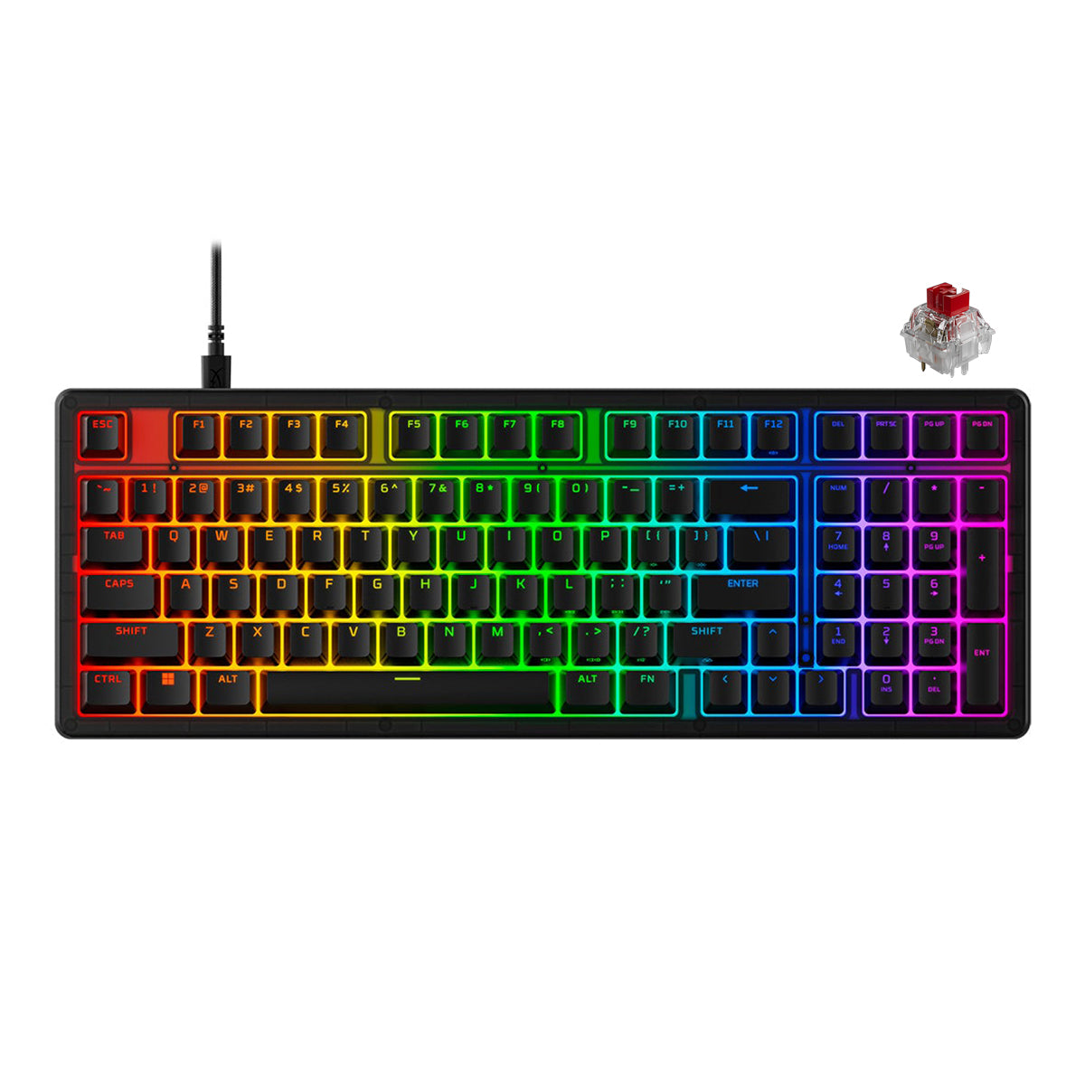 HyperX Origins 2 1800 RGB Swappable Housing Wired Mechanical Gaming Keyboard (Black)