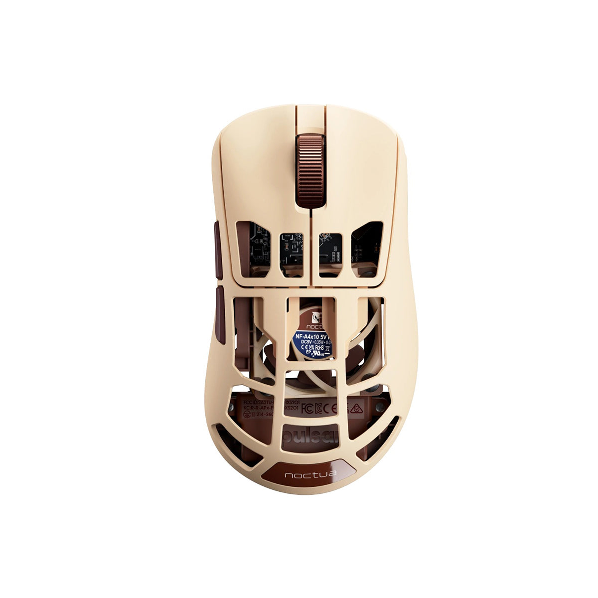 Pulsar Feinmann F01 Noctua Edition 8K Polling Rate eSports Gaming Mouse with Built-in Cooling Fan (Beige) (FMF01XS201)