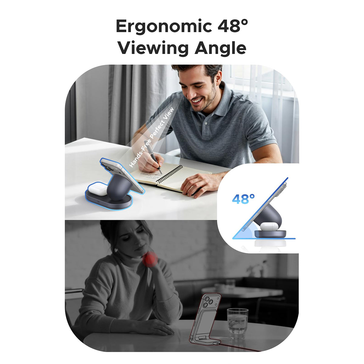 Ugreen Zapic Series 2-in-1 Magnetic Wireless Charger (Gray) (W751/85400)