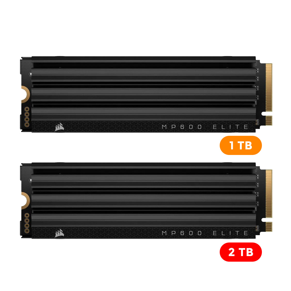 Corsair MP600 Elite PCIe 4.0 Gen4 x4 NVME M.2 SSD With Heatsink (1 TB, 2TB)