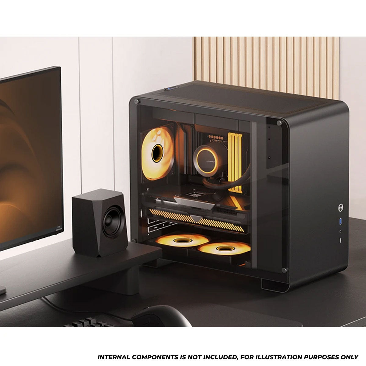 Jonsbo U4 Mini M-ATX Computer Case (Black, White)