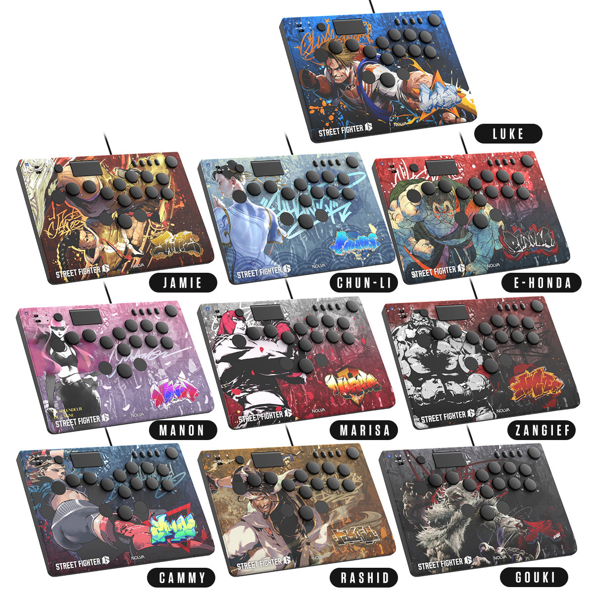 Hori Street Fighter 6 Nolva Mechanical All-Button Arcade Controller for PS5 and Windows 