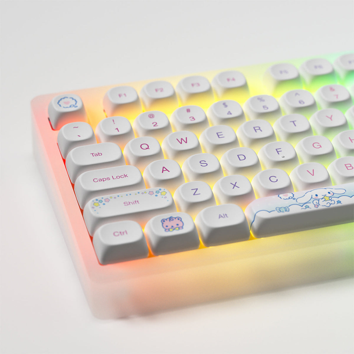 Akko Cinnamoroll ACR TOP 75B Acrylic Case Multi-Mode RGB Hot-Swappable Mechanical Keyboard (Regular PBT Keycaps) (Akko V3 Piano Pro Switch)